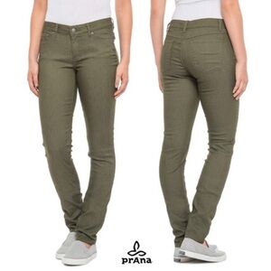 Prana Kara skinny jean olive cargo green stretchy size 6